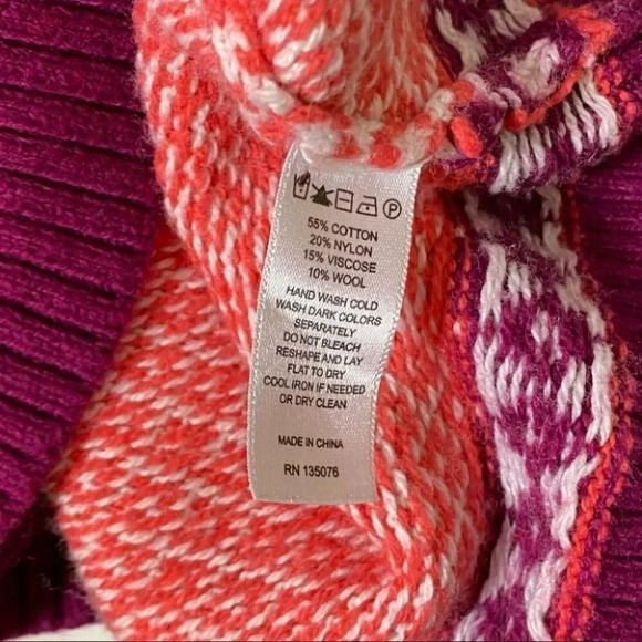 C Wonder M‎ orange/burgundy fair isle cardigan - Picture 6 of 6